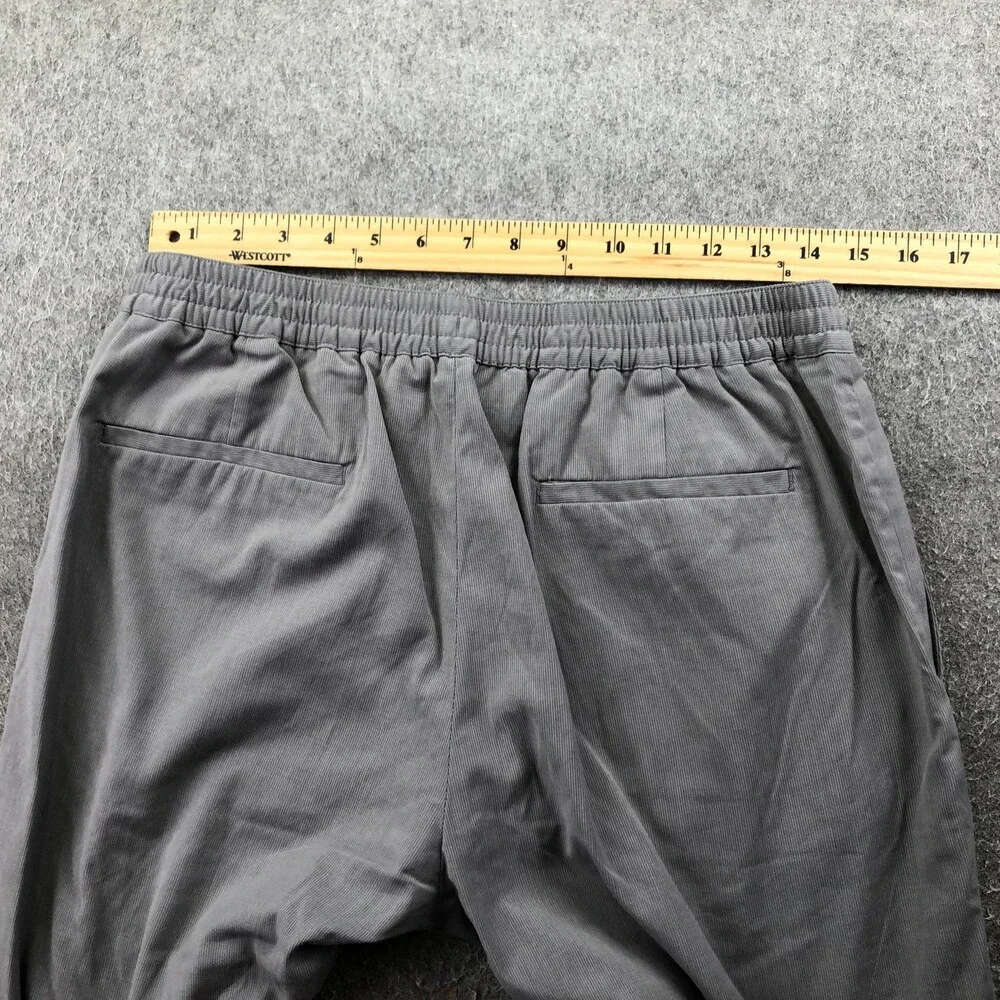 Calibrate Pants Mens Meidum Gray Woven Chino Straight Elastic Waist Casual